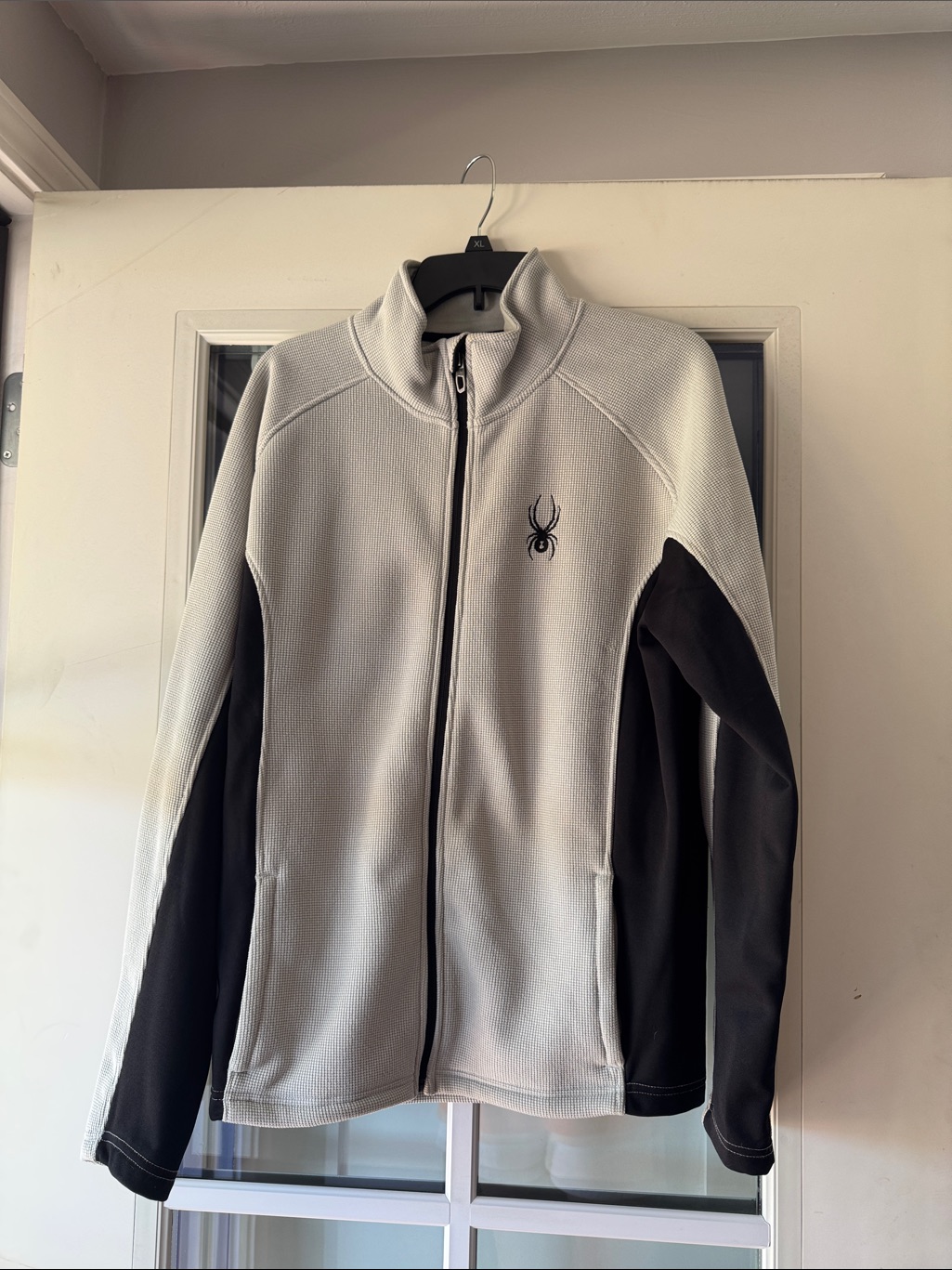 Spyder Full-Zip Fleece Jacket - Light Gray & Black Panels